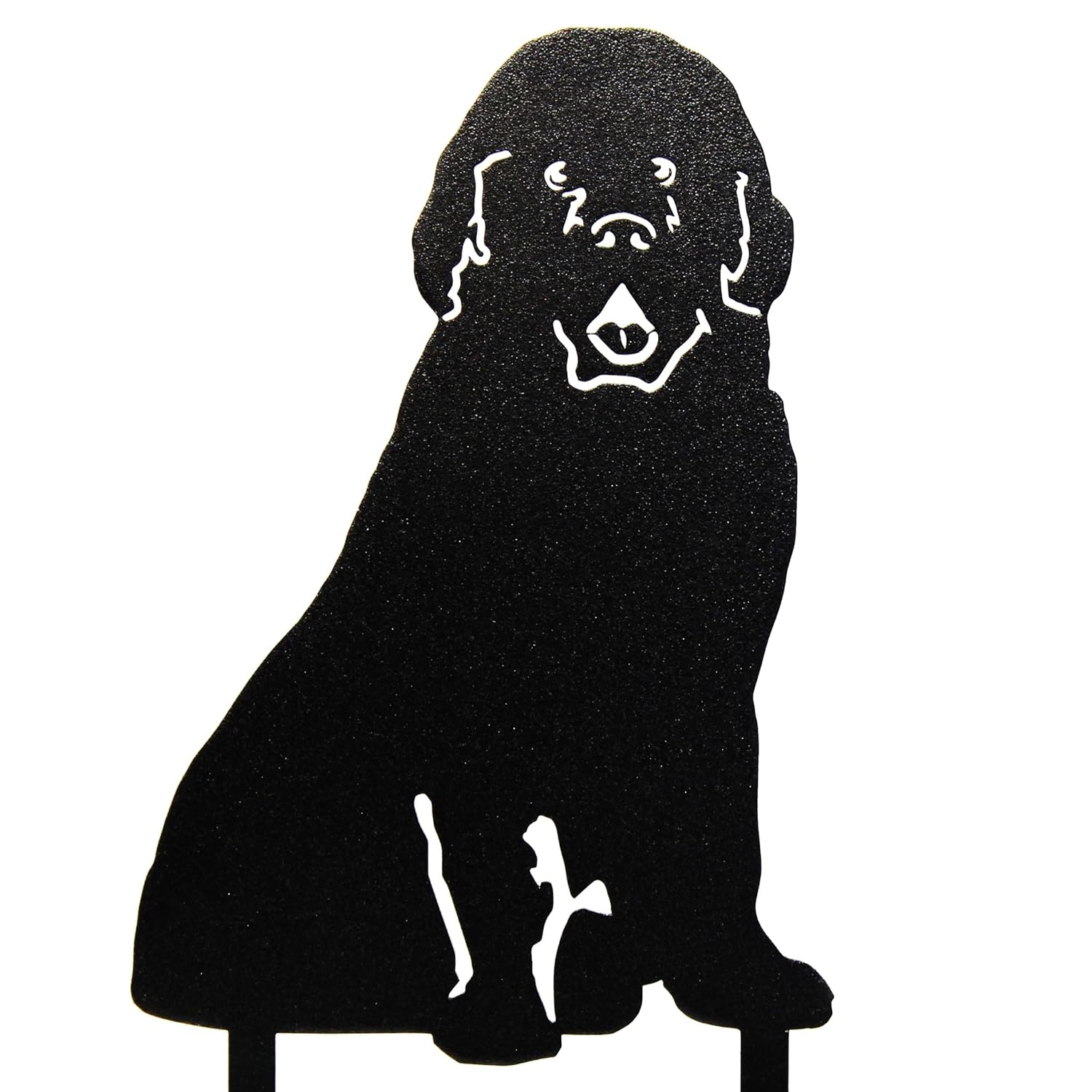 Black Powder Coated Metal Newfoundland Dog Silhouette Yard Stake
