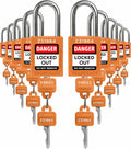 TRADESAFE Lockout Tagout Locks Set - 10 Orange Keyed Alike