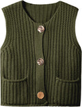 Chunky Knit Button Down Vest Top for Women - Stylish Sleeveless Design