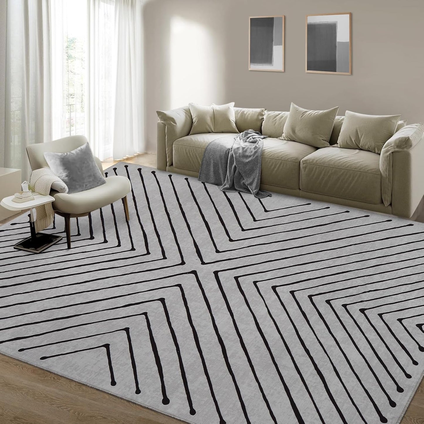 8x10 Area Rug for Living Room Washable Non Slip Large Bedroom