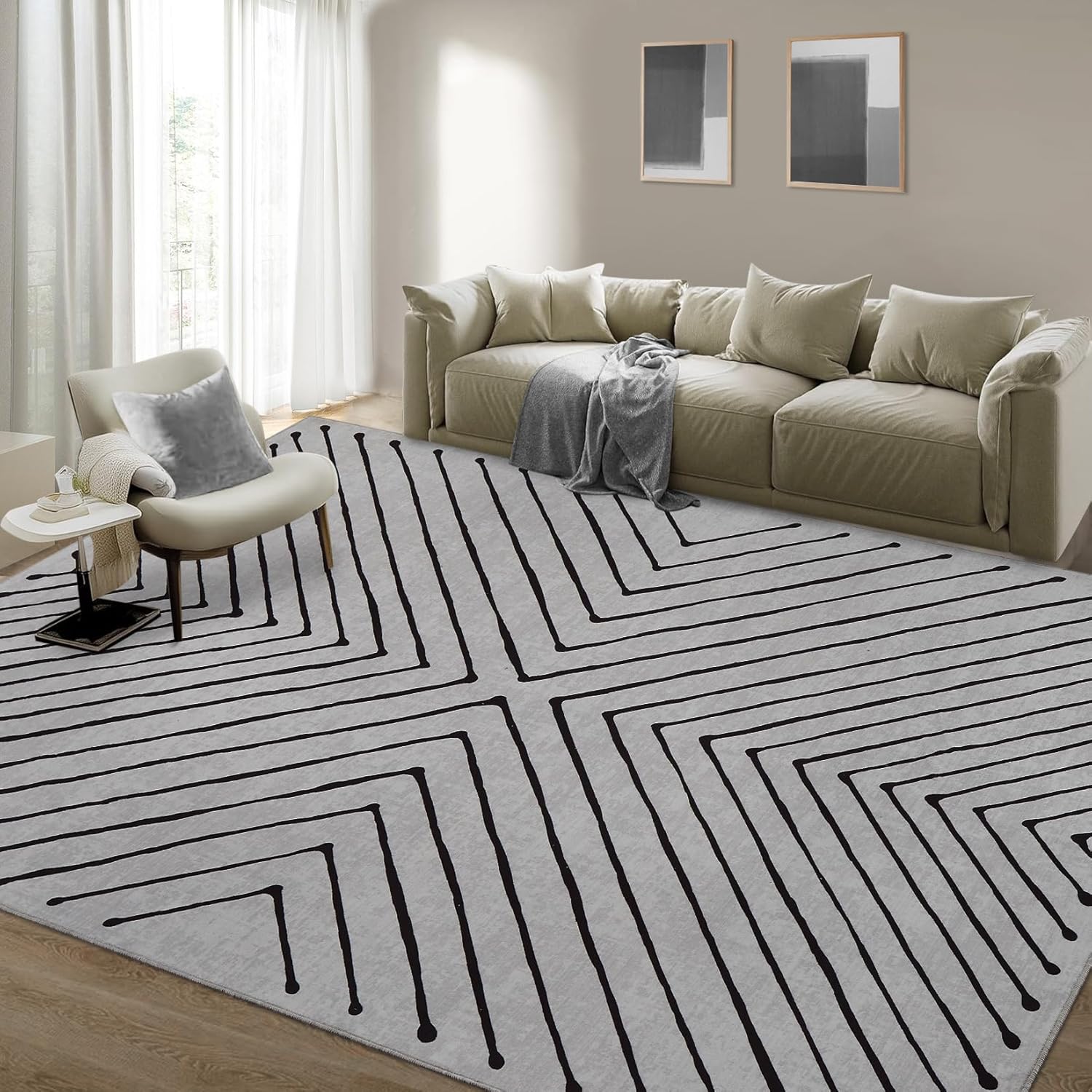 8x10 Area Rug for Living Room Washable Non Slip Large Bedroom