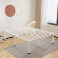 ROIL 14 Inch White King Bed Frame with Rounded Corners - Sturdy
