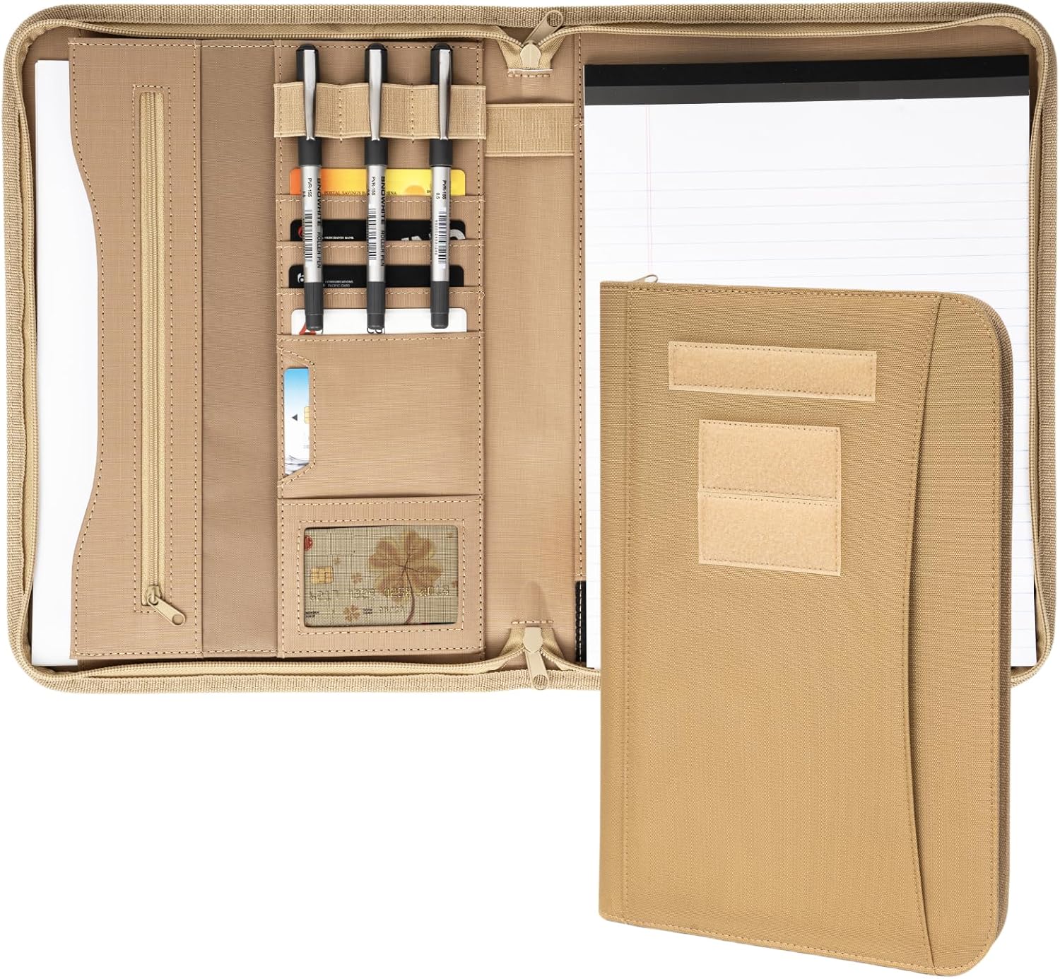 Military Zippered Padfolio and Tactical Notebook Cover for A4