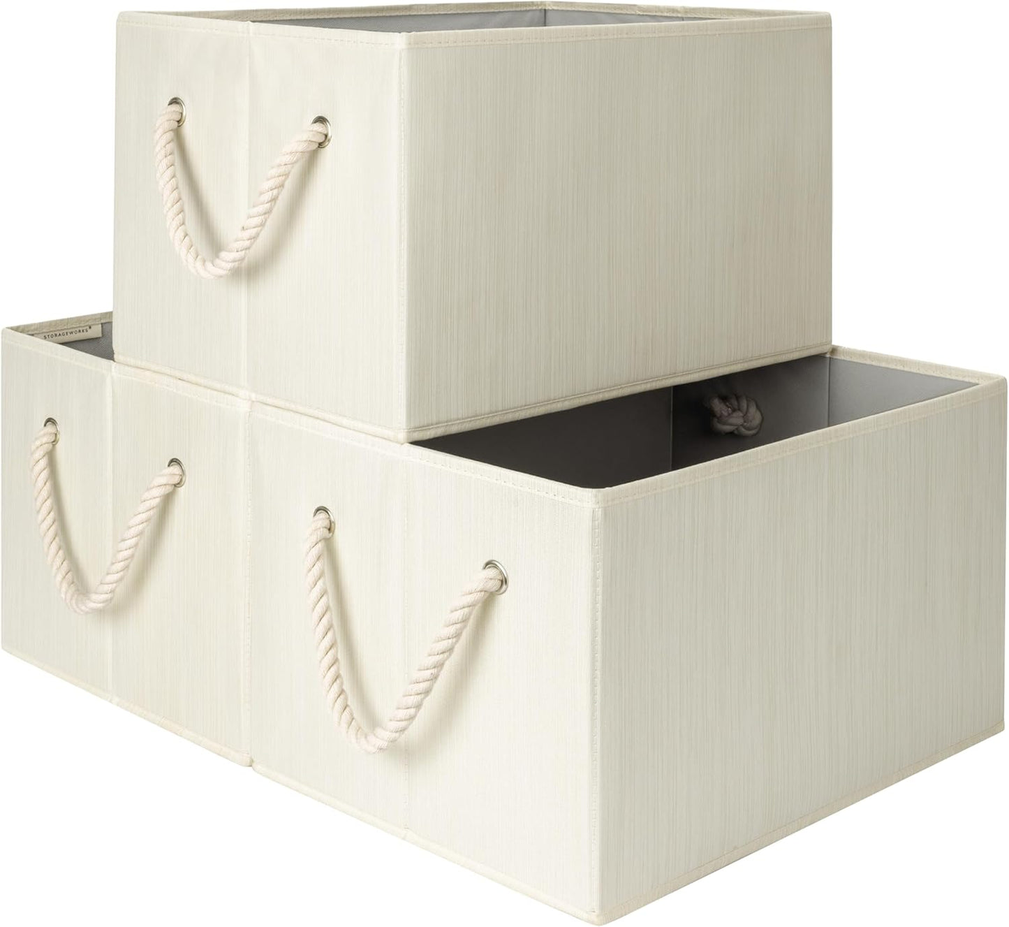 Extra Large Storage Baskets for Shelves - Foldable Fabric Bins