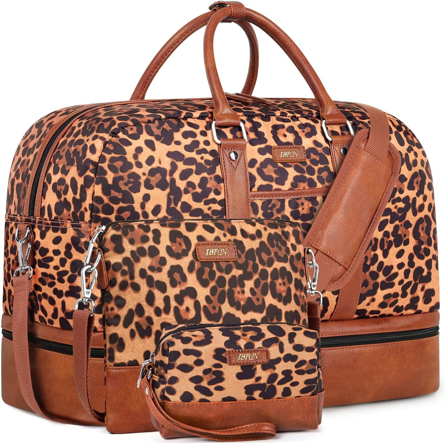 IBFUN Weekender Bags for Women: 3PCS Travel Duffle Set