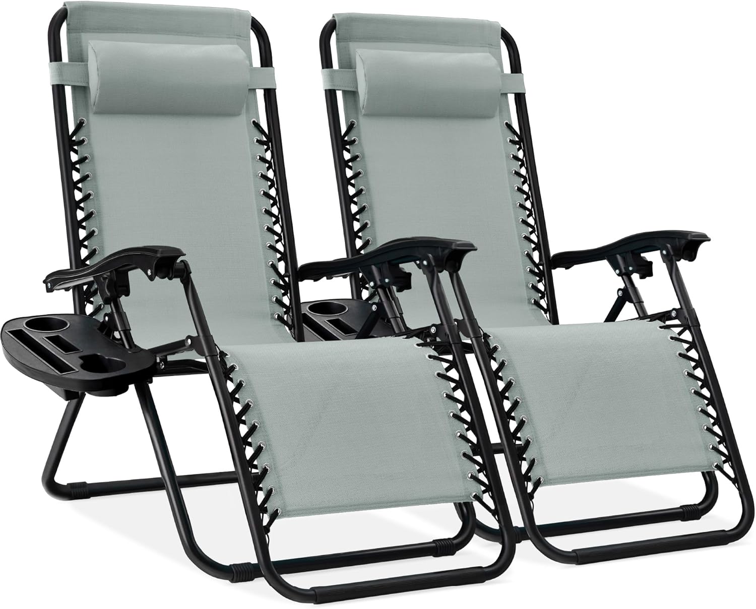 Adjustable Steel Mesh Zero Gravity Lounge Chair Recliners Set