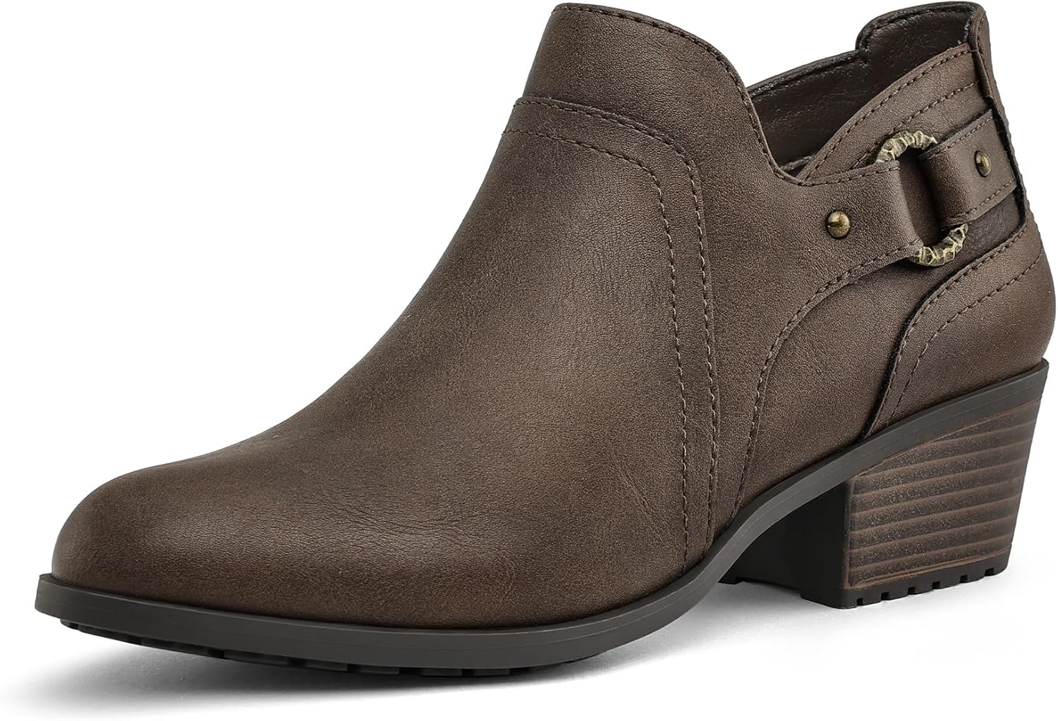 Comfortable Women's Side Zipper Ankle Boots with Chunky Heel