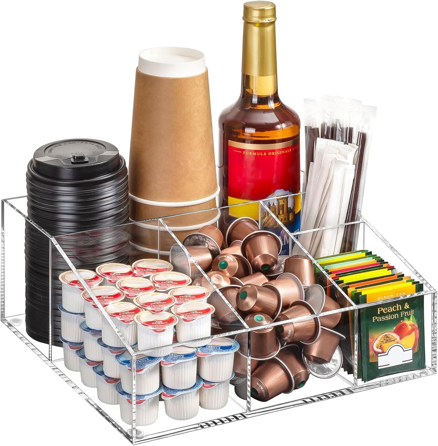 Acrylic Coffee Bar Station Organizer for Countertop Storage