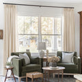 Pinch Pleated Linen Texture Light Filtering Curtain Panel - Sand Beige