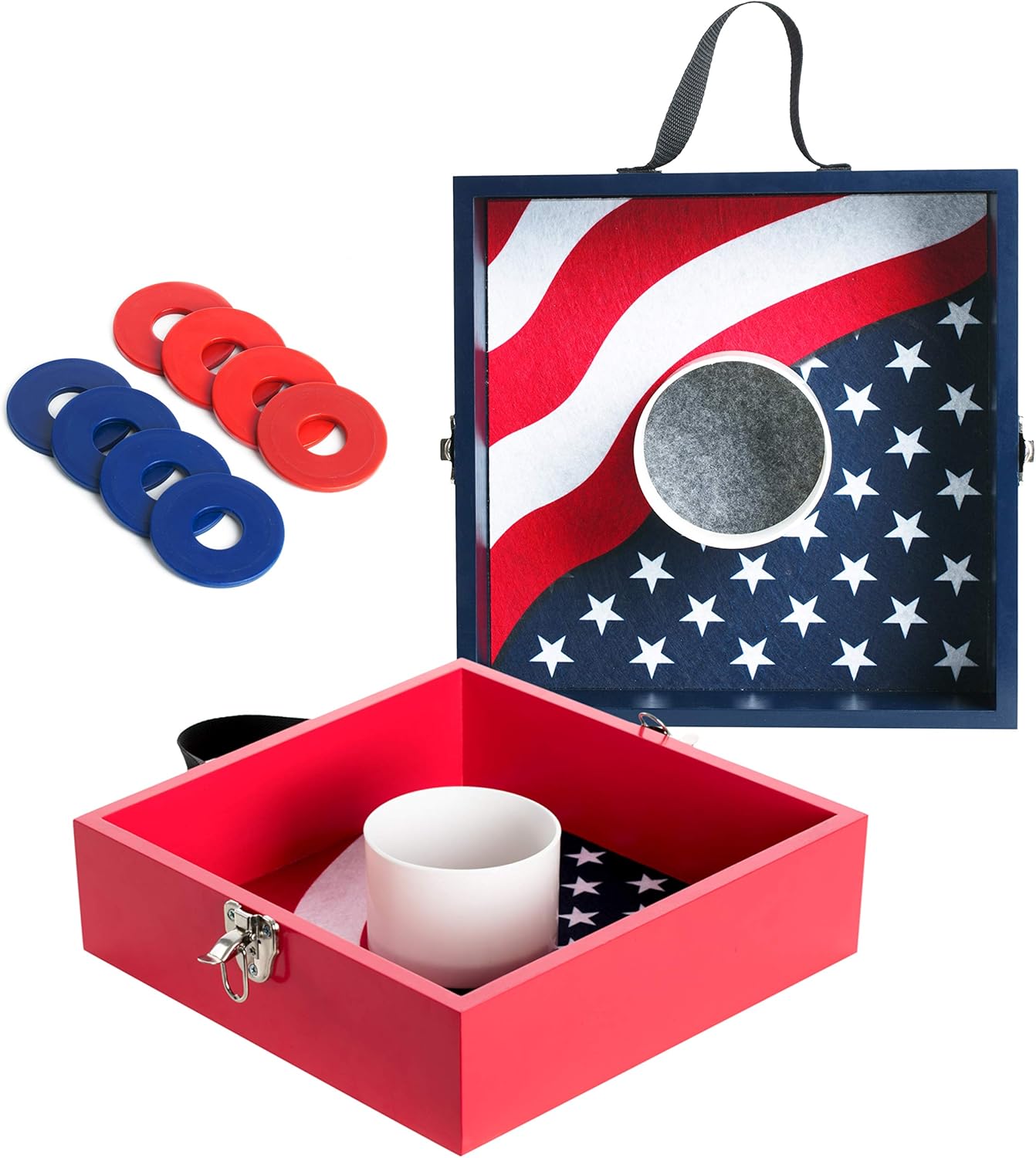 Outdoor Games Wooden Washer Toss Game with 8 Washers for Fun