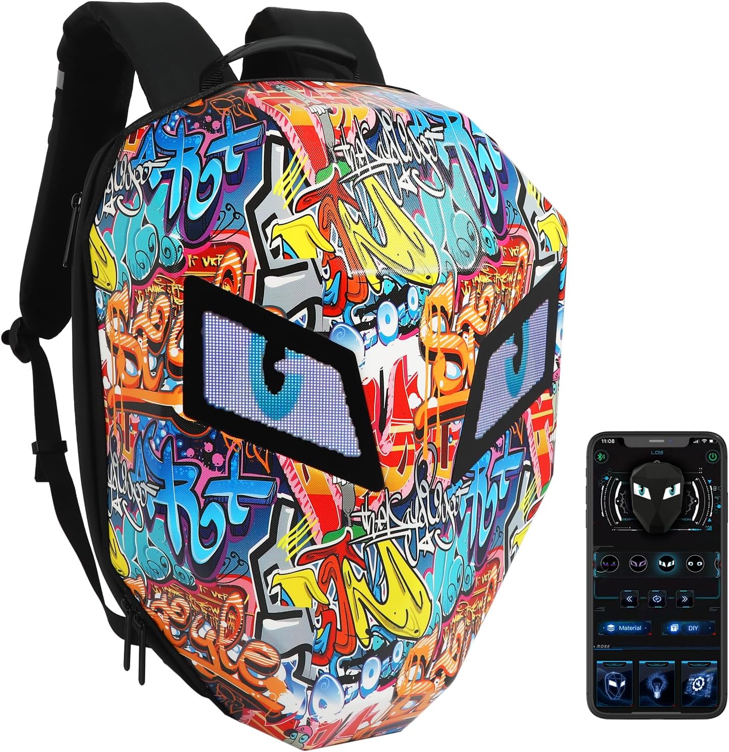 LED Backpack Laptop Bag with Programmable Screen for Riders
