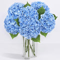 6 Pcs Real Touch Hydrangea Artificial Flowers 21in - Full Faux Blue