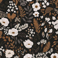 Brown Floral Peel and Stick Wallpaper Leaf Vintage Contact Paper