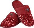 FOCO womens NFL Team Logo Ladies Sequin Fashion Slippers - Sparkly