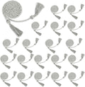 20pcs Honor Graduation Cords - 2025 Silver 67in Braided Cords