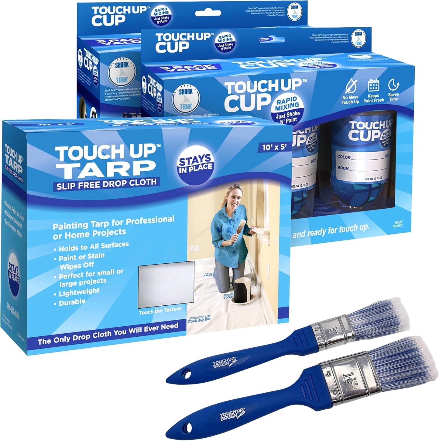 Touch Up Cup Painting Kit with 6 Storage Containers and Brushes