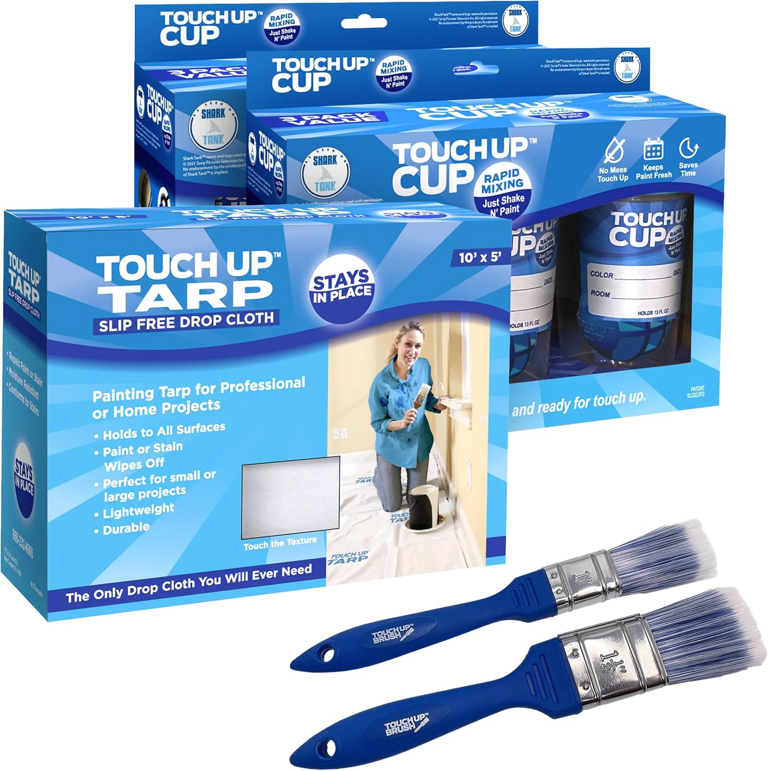 Touch Up Cup Painting Kit with 6 Storage Containers and Brushes