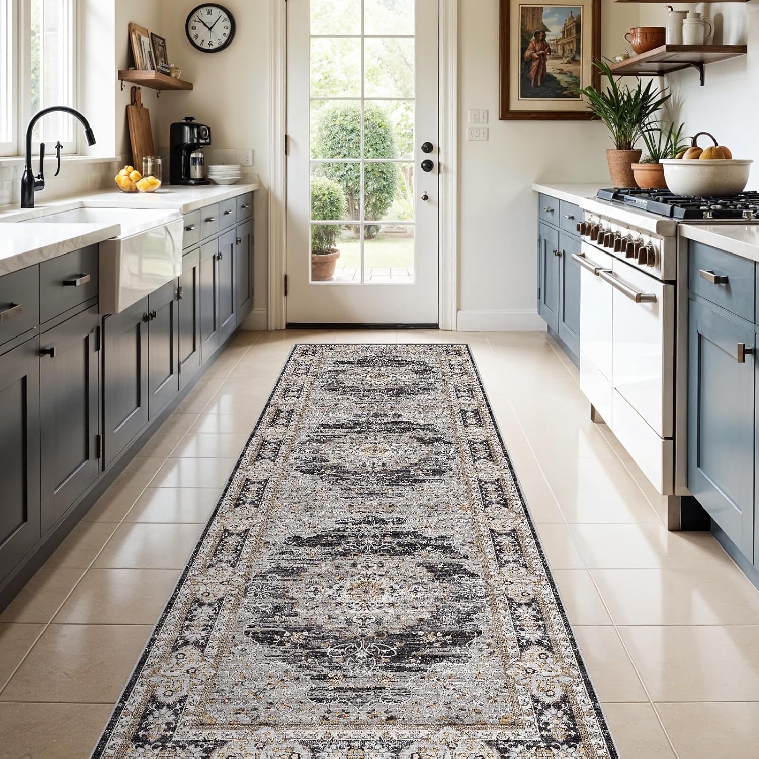 3x10 Runner Rug for Hallway: Non Slip Vintage Carpet Mats