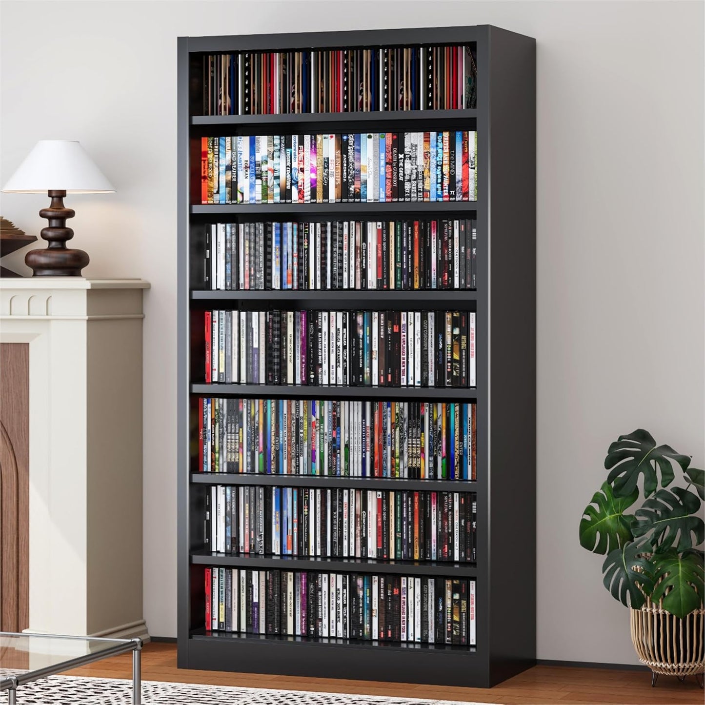 Metal DVD Storage Cabinets for CDs, Books, and Games - Black