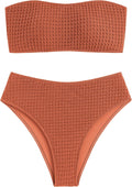 ZAFUL High Cut Bandeau Bikini Set - Flattering Strapless Two-Piece