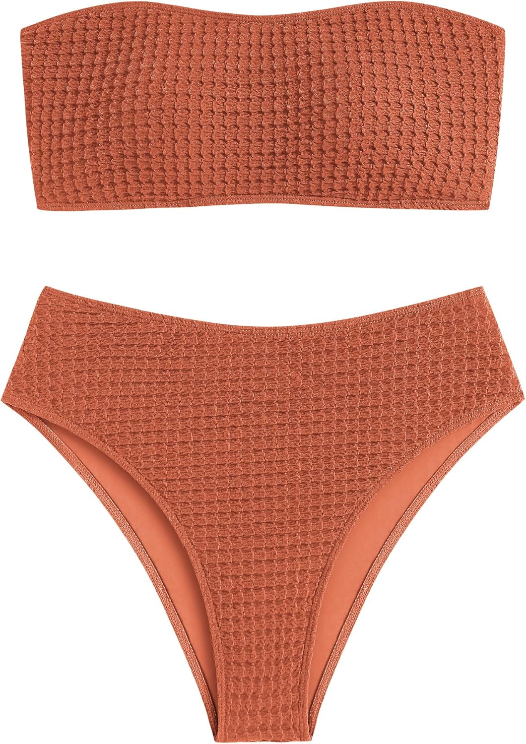 ZAFUL Women's High Cut Bandeau Bikini Set for Beach Fun