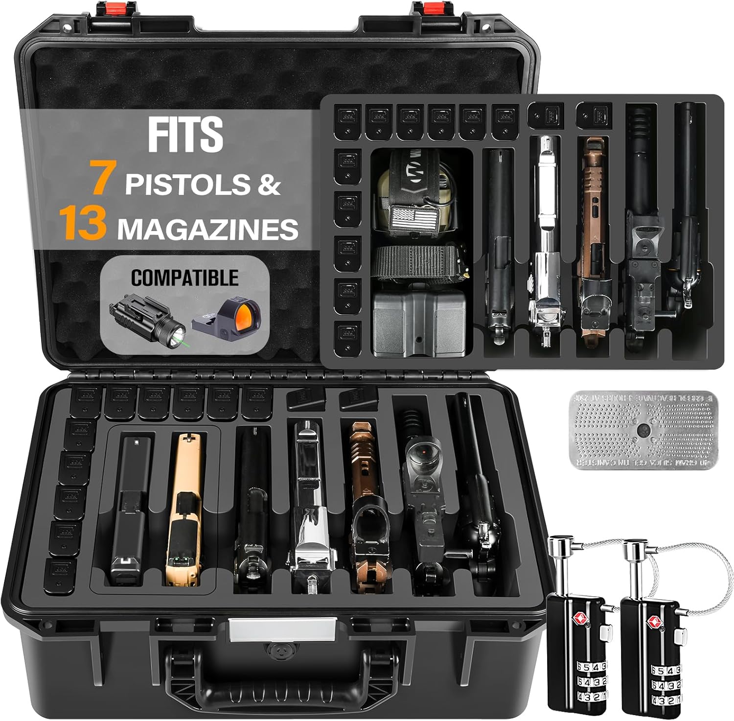 TSA Approved Pistol Case for Multiple Handguns and Accessories
