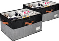 Shoe Organizer for Closet 2 Pack - Foldable Clear-Cover Storage Boxes
