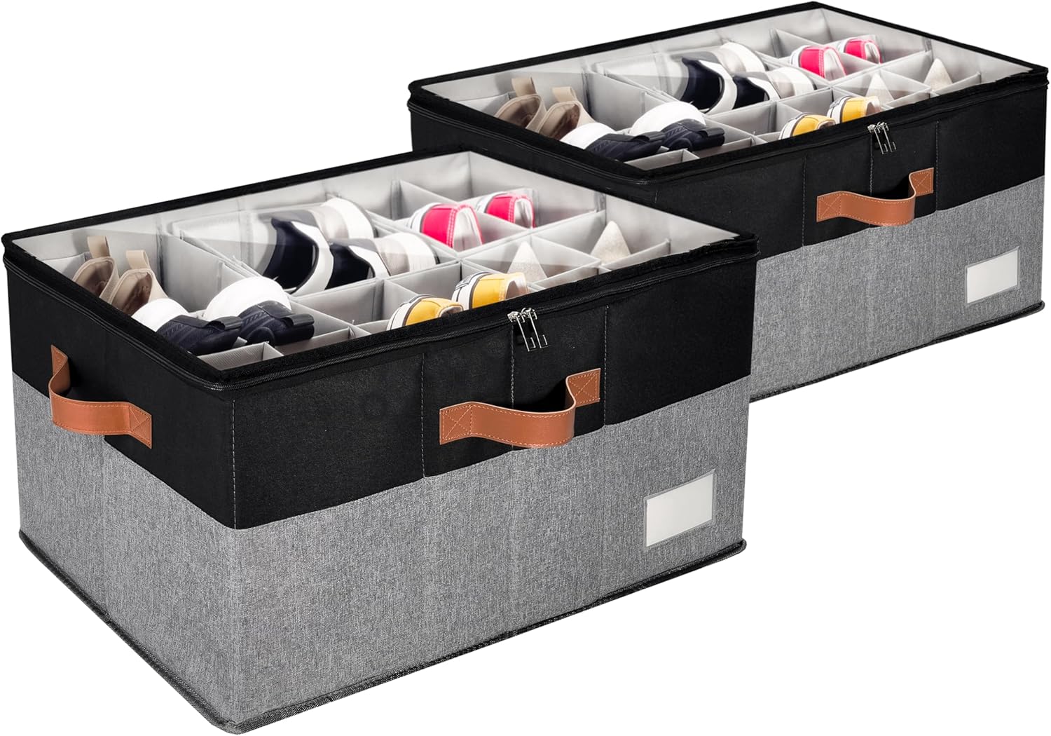2 Pack Shoe Organizer for Closet, Adjustable Storage Solution