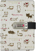 Cute Cat Notebook with Digital Password Lock - Private A5 Journal