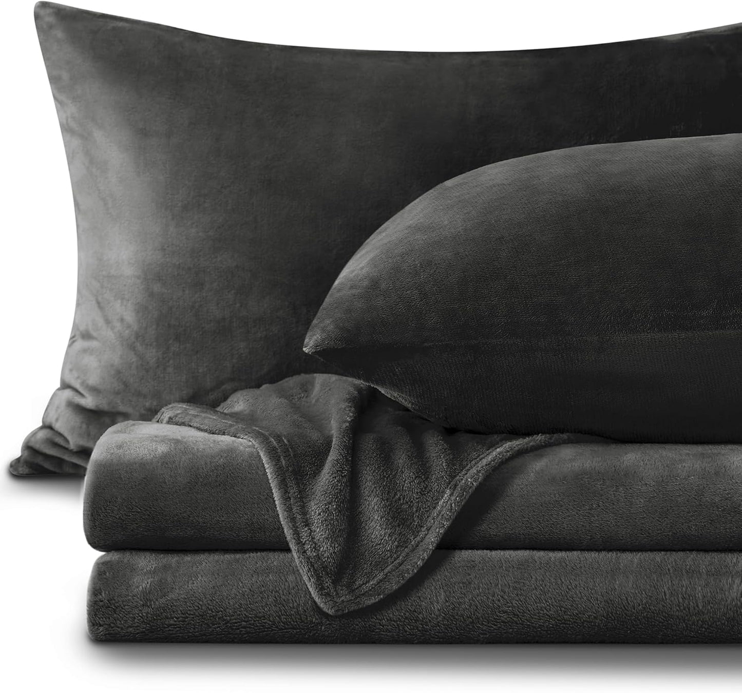 BEDELITE Flannel Sheets Twin Size Dark Gray - Super Soft Set