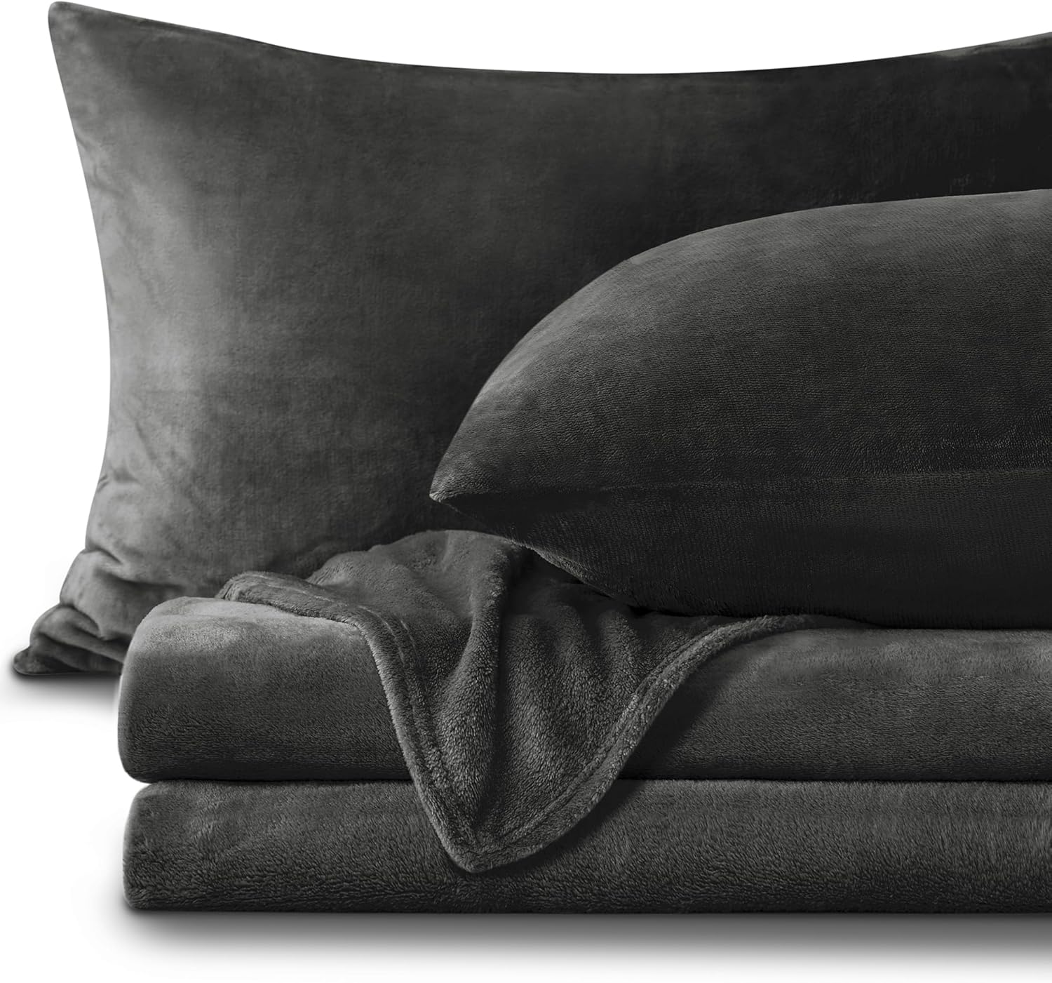 BEDELITE Flannel Sheets Twin Size Dark Gray - Super Soft Set