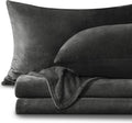 BEDELITE Flannel Sheets Queen Size Dark Grey - Super Soft Fleece Set