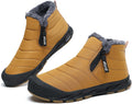 Men's Waterproof Fur Lined Ankle Snow Boots - Warm, Zippered
