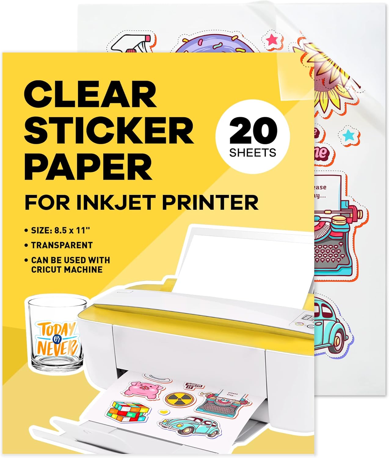 Crystal Clear Inkjet Sticker Paper - 20 Sheets
