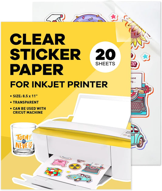 Crystal Clear Inkjet Sticker Paper - 20 Sheets