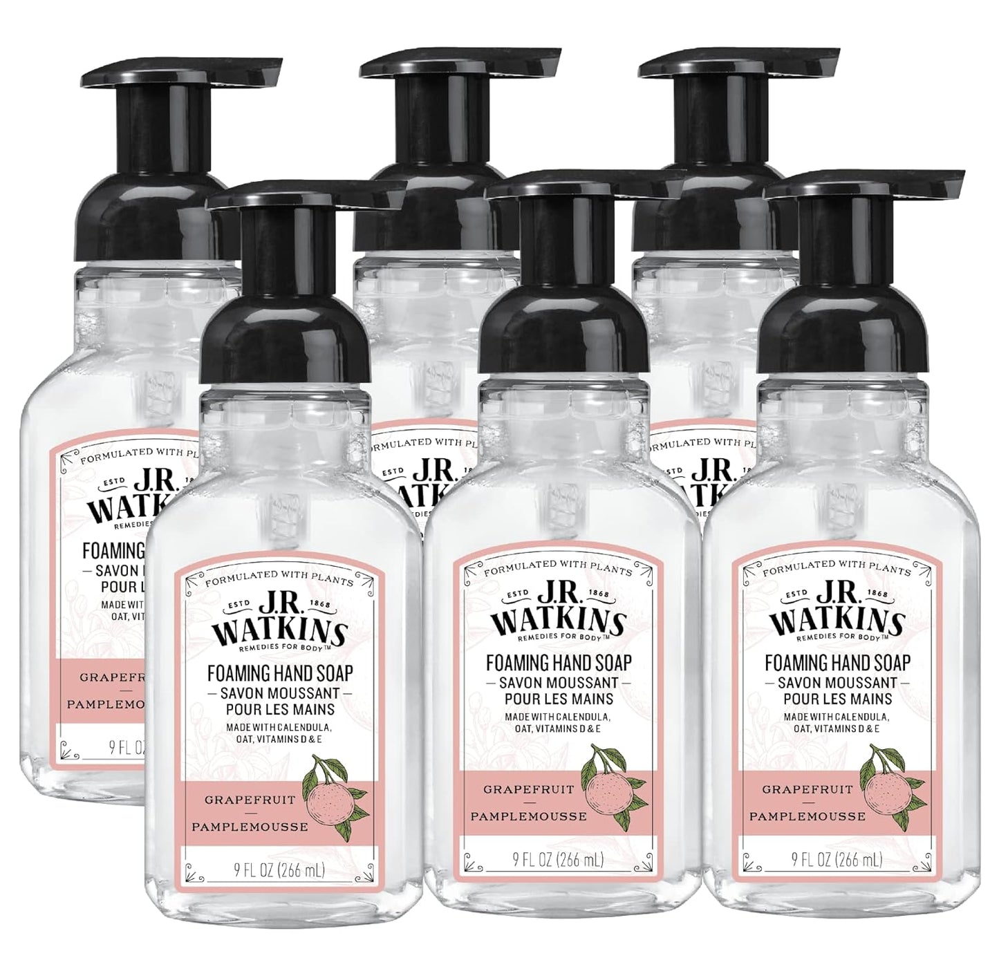 J.R. Watkins Foaming Hand Soap Pump - Moisturizing Grapefruit