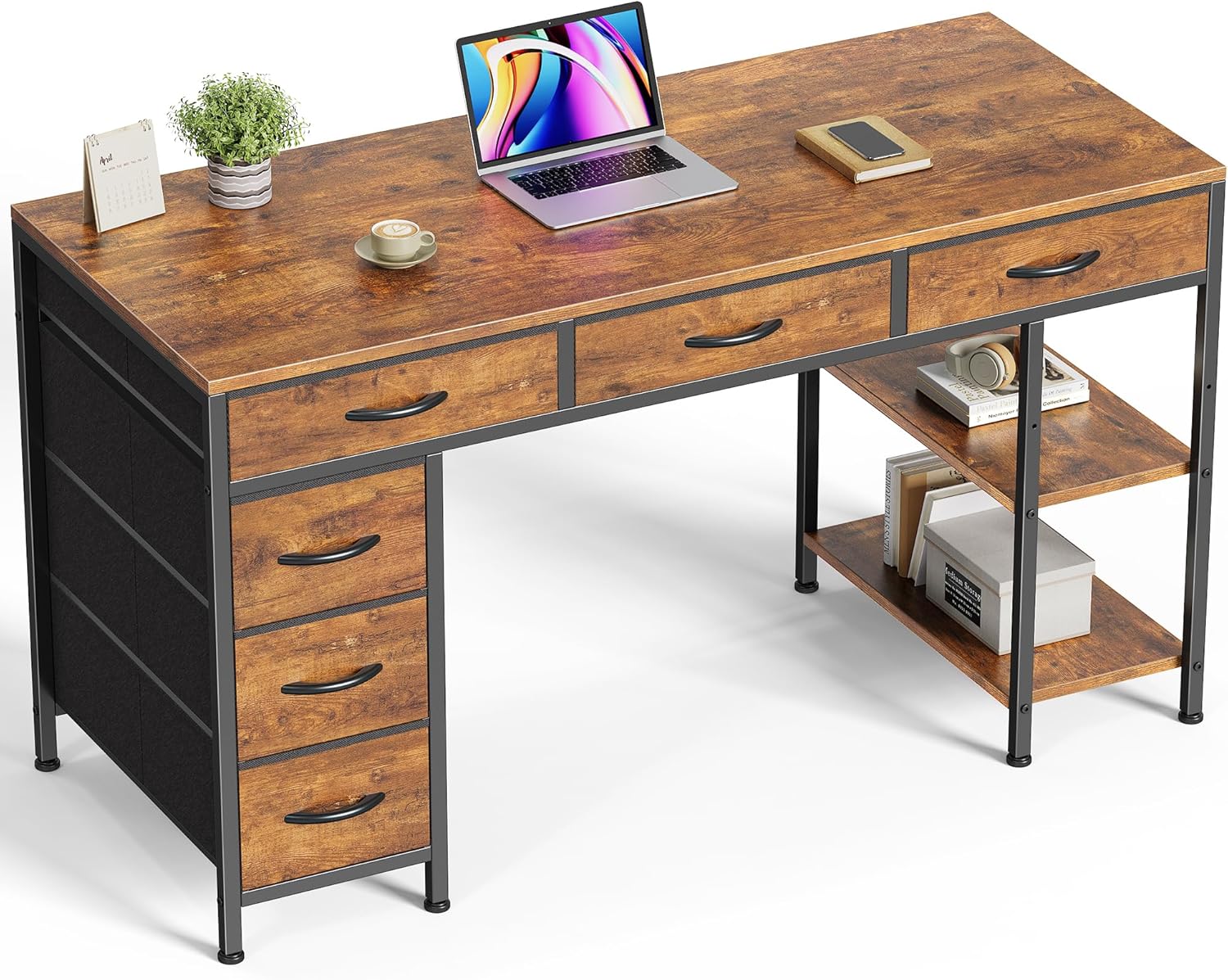 47 Reversible Gaming Desk with 6 Drawers