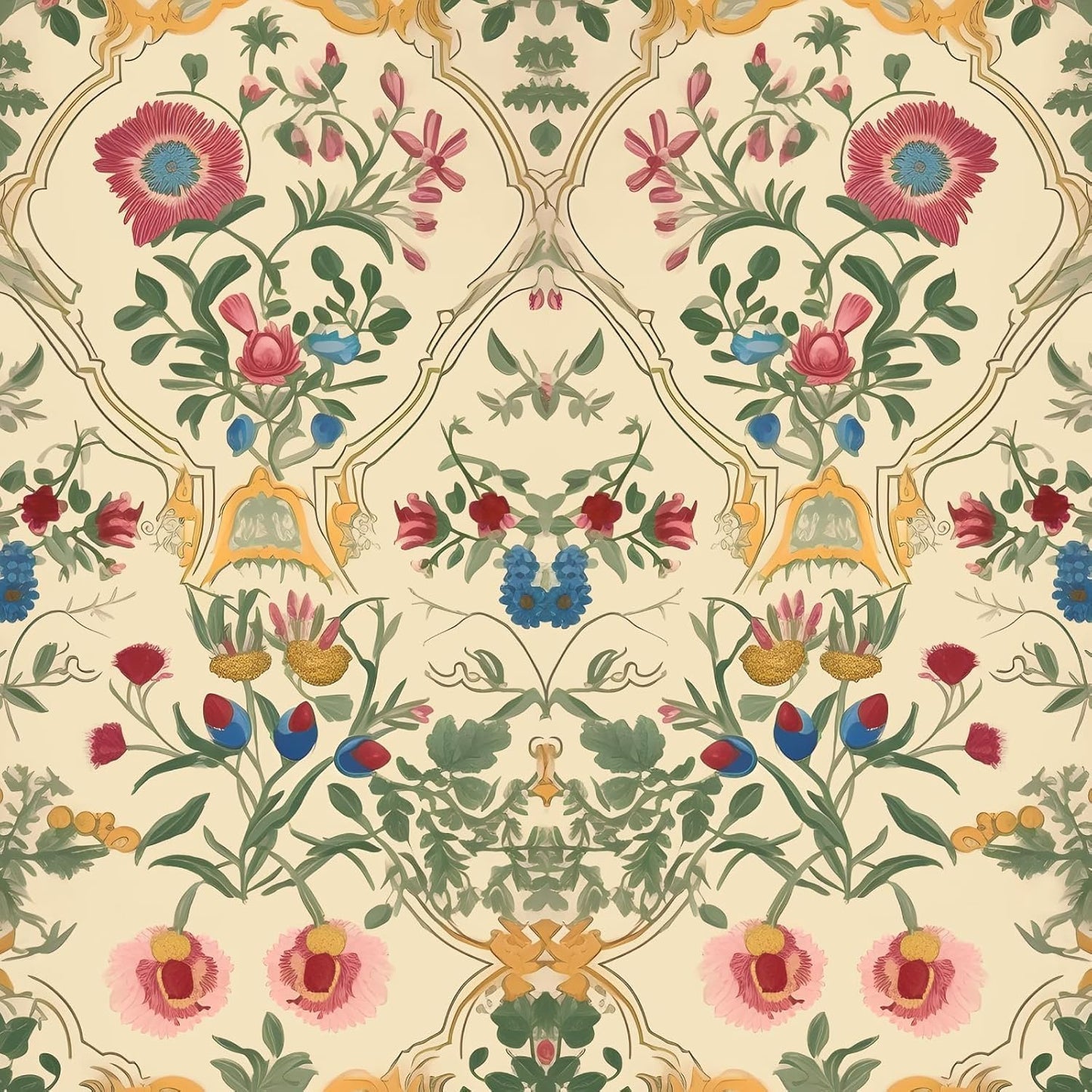 Yellow Floral Peel and Stick Wallpaper for Vintage Home Decor