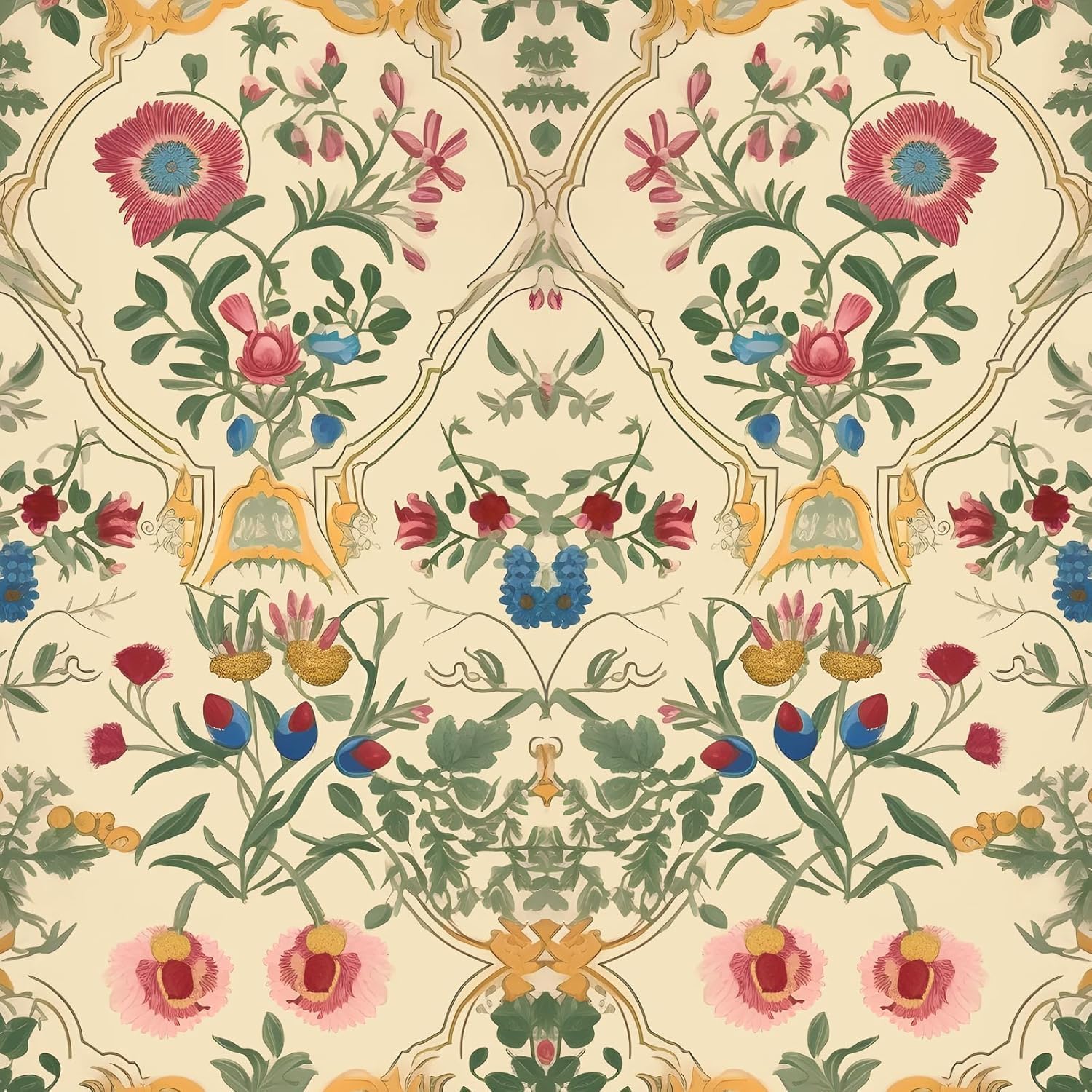 Yellow Floral Peel and Stick Wallpaper for Vintage Home Decor