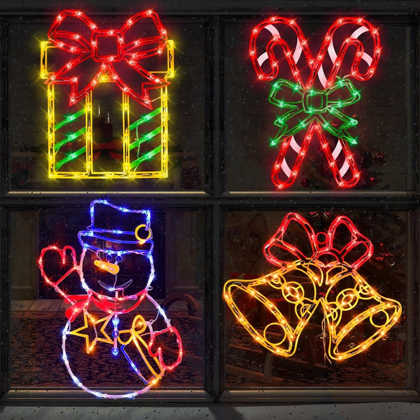 16in Christmas Window Silhouette Lights for Holiday Decor