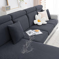 Smiry Waterproof Couch Cushion Covers Stretch Jacquard - Dark Grey