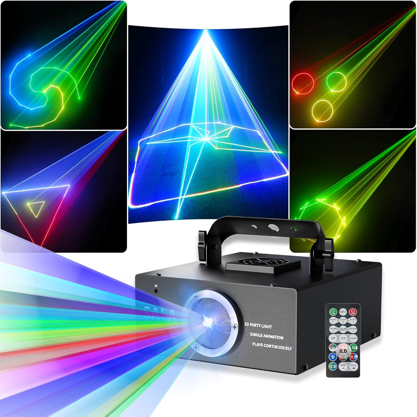 DJ Laser Lights for Party with 3D Animation and DMX Control