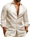 Barry.Wang Mens Western Silk Paisley Button Down Shirt - Dressy