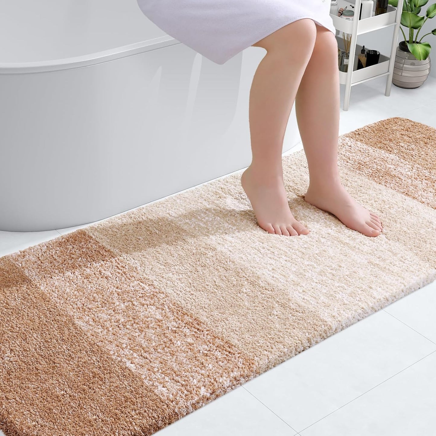 OLANLY Bathroom Runner Rugs 70x24, Soft Microfiber Bath Mats