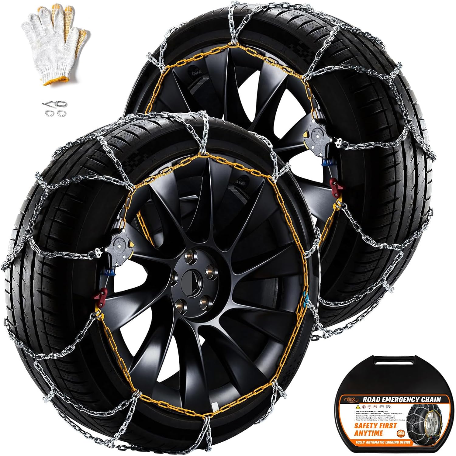DEDC Snow Chains for SUV Tire Chains - Quick Fit & Reusable