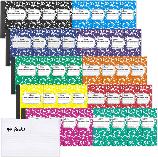 Dynta Mini Pocket Notebooks Bulk: 40 Packs, 10 Colors, 60 Sheets - Organize On the Go!