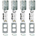 Outlet Box Kit 2x4in Utility Electrical Box Pack of 4 - Complete 20A