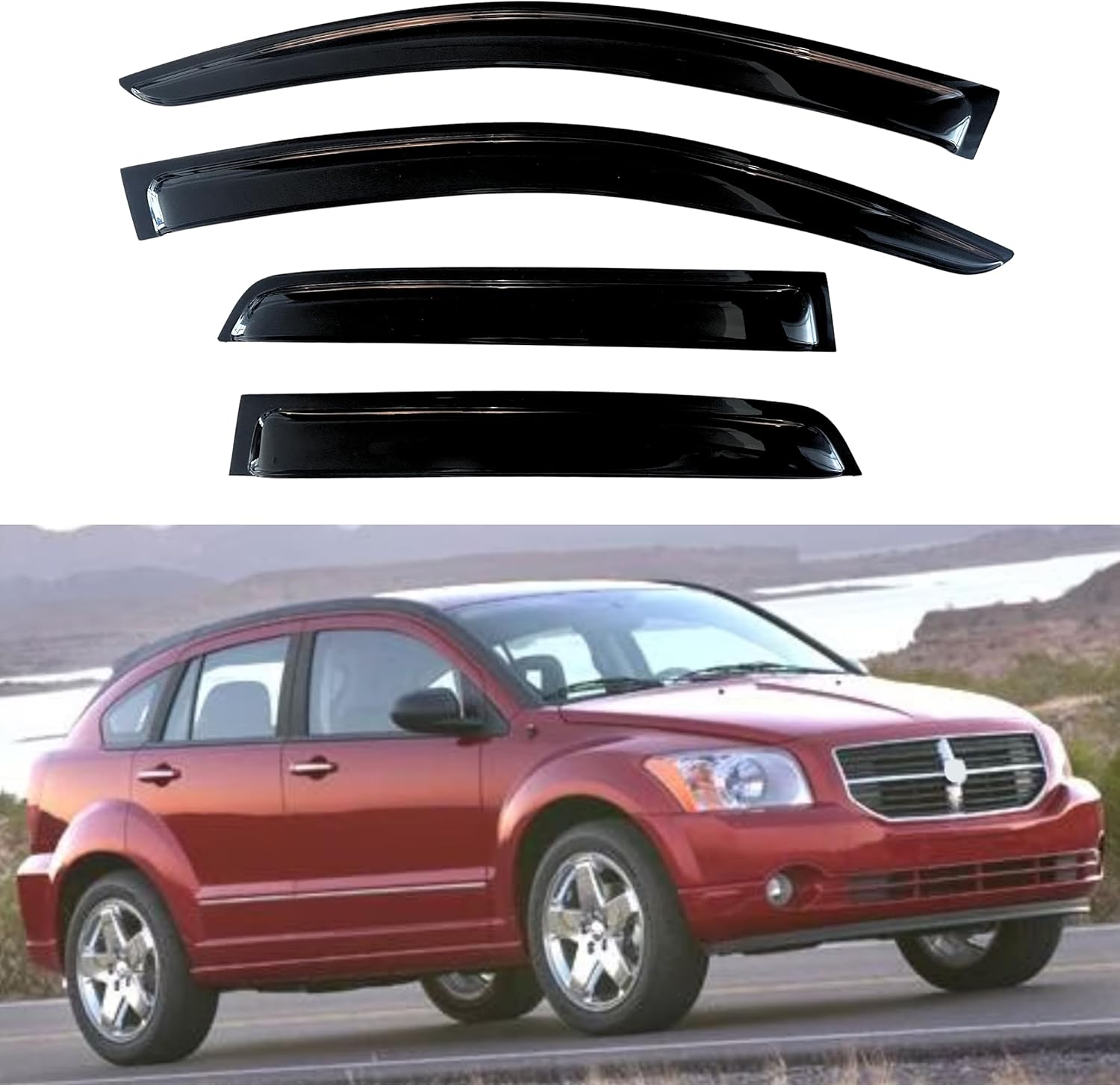 KPY Window Visor for Dodge Caliber 2007-2012 - Rain Guard Deflectors