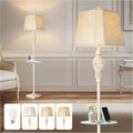 Vintage Floor Lamp with Nightlight and Glass Tray for Home