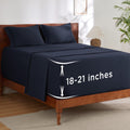 Deep Pocket King Sheet Set Navy - Cooling 4-Piece Fit to 21 in